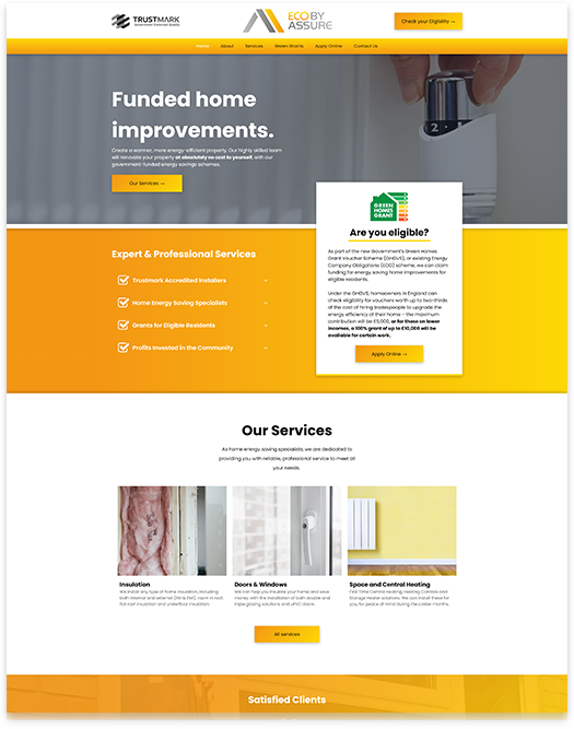 Mockup of the Eco by Assure website on desktop designed by Red Robin Creative