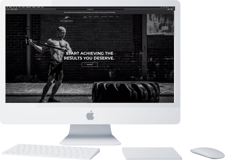 Mockup of the JackjonPT website on desktop, designed by Red Robin Creative