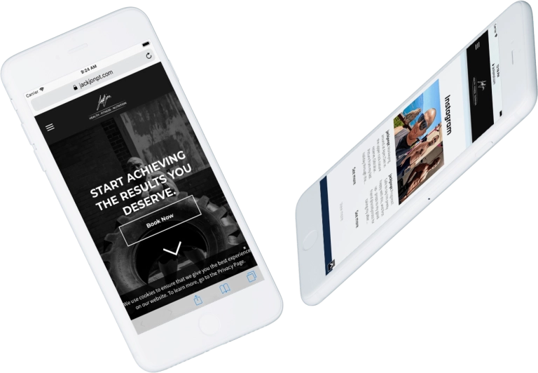 Mockup of the JackjonPT website on desktop, designed by Red Robin Creative